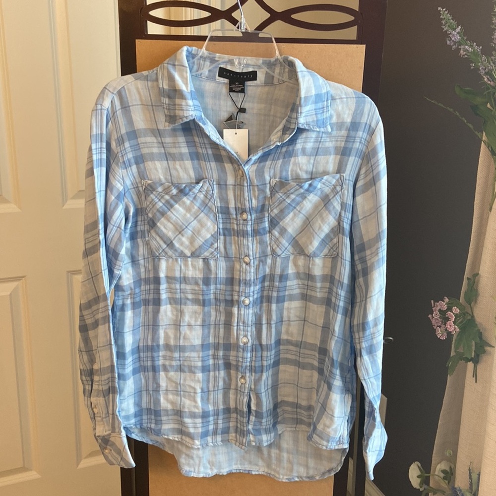 NWT Sanctuary plaid button down shirt. XS - Picture 2 of 16